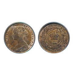 ONE CENT. 1861. Lg. Bud. PCGS graded Mint State-64. Red-Brown. 40% lustre.