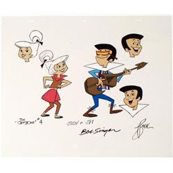 The Jetsons Original Judy Jet Animation Cel Rocking Out
