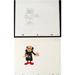 Original Cel Animation Start Over The Smurfs Drawing