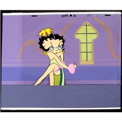Betty Boop Orig Era Animation Cel Background Crown Art