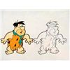 Image 2 : Fred Production Cel Drawing Worried Flinstones Original