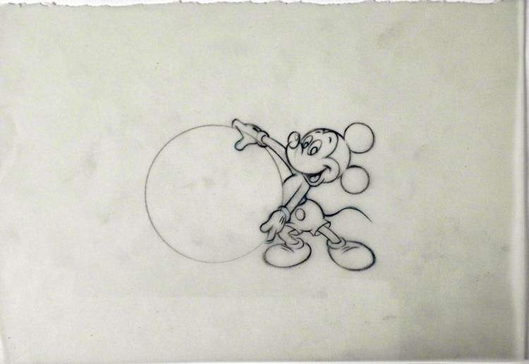 Original Drawing Disney Mickey Mouse Animation Big Ball