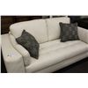 Image 1 : NATUZZI WHITE LEATHER SOFA & LOVE SEAT