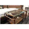 Image 2 : DARK RATTAN RECTANGULAR GLASS TABLE WITH MATCHING