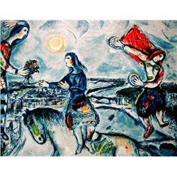 MARC CHAGALL "LOVERS OVER PARIS"