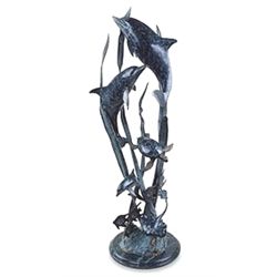 DOLPHIN SEASCAPE BRONZE SCULPTURE