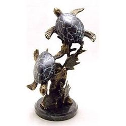 SEA TURTLE PAIR BRONZE SCULPTURE