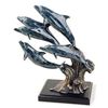 Image 1 : DOLPHINS ON WAVE BRONZE SCULPTURE