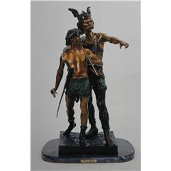 "VIKING & SON" BRONZE SCULPTURE - C.  LARORTE