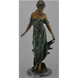 "MAIDEN" BRONZE SCULPTURE - A. MOREAU