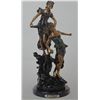 Image 1 : "GIRLS WITH TAMBOURINE & HARP" BRONZE SCULPTURE - A.  MOREAU