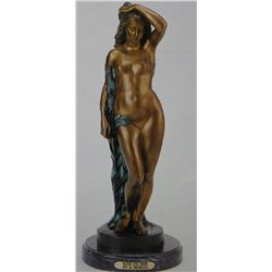 "NUDE ON TREE" BRONZE SCULPTURE - A. MOREAU