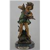 Image 1 : "GIRL HOLDING GOOSE" BRONZE SCULPTURE - A.  MOREAU