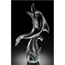 ART GLASS BLUE DOLPHIN