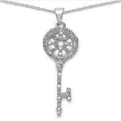 WHITE DIAMOND STERLING PENDANT