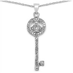 WHITE DIAMOND STERLING PENDANT