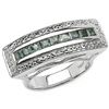 Image 1 : 0.99 CARAT GENUINE GREEN SAPPHIRE .925 STERLING SILVER RING