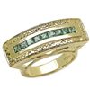 Image 1 : 1.08 CARAT GENUINE GREEN SAPPHIRE 18K YELLOW GOLD PLATING .925 STERLING SILVER RING