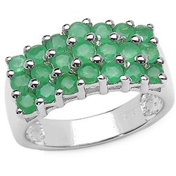 0.56 CARAT GENUINE EMERALD .925 STERLING SILVER RING