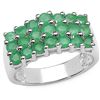 Image 1 : 0.56 CARAT GENUINE EMERALD .925 STERLING SILVER RING