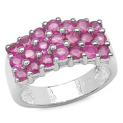0.56 CARAT GENUINE RUBY .925 STERLING SILVER RING