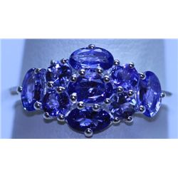 11.95  CTW TANZANITE RING .925 STERLING SILVER