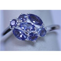 11.70 CTW TANZANITE RING .925 STERLING SILVER