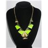 Image 1 : 290CTW 5-SLABS GREEN BRASS NECKLACE;18INCH