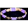 Image 1 : 52.00 CTW PURPLE JADE BRASS BRACELET