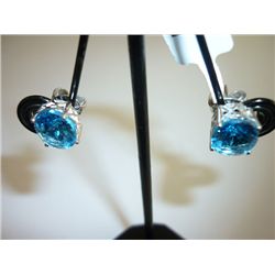 22.50 CTW BLUE TOPAZ EARRING .925 STERLING SILVER