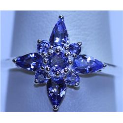 11.60 CTW TANZANITE RING .925 STERLING SILVER