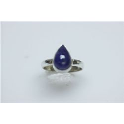 NATURAL 20.70 CTW TANZANITE PEAR CUT RING .925 STERLING