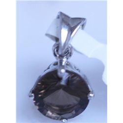 8.00 CTW SMOKY TOPAZ PENDANT .925 STERLING SILVER