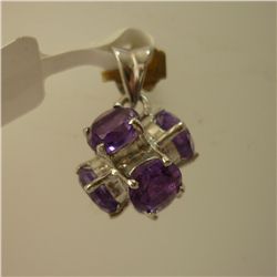 14.25 CTW AMETHYST PENDANT .925 STERLING SILVER