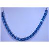 Image 1 : 119.8 CTW BLUE TOPAZ EMERALD CUT NECKLACE .925 STERLING