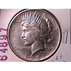 1921 Peace Dollar AU50