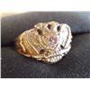 Image 1 : .35 CARAT PEAR SHAPED CENTER DIAMOND MASONIC RING, HEAVY GOLD