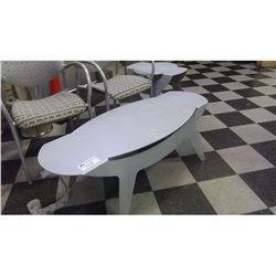 GREY METALLIC ART DECO RECEPTION AND END TABLE