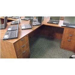 AUTUMN MAPLE L-SHAPED EXECUTIVE DESK, LEFT-HAND