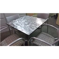 BRUSHED ALUMINUM 30"X30" SQUARE MEETING TABLE
