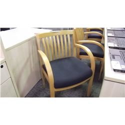 KRUG MAPLE FRAME SLAT-BACK GREY CLIENT CHAIR