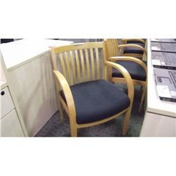 KRUG MAPLE FRAME SLAT-BACK GREY CLIENT CHAIR