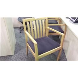 KRUG MAPLE FRAME SLAT-BACK MAUVE CLIENT CHAIR