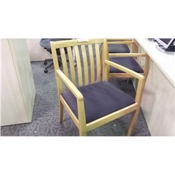 KRUG MAPLE FRAME SLAT-BACK MAUVE CLIENT CHAIR