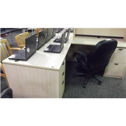 MAPLE L-SHAPED EXECUTIVE DESK WITH RIGHT-HAND