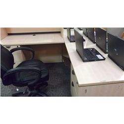 MAPLE L-SHAPED EXECUTIVE DESK WITH LEFT-HAND