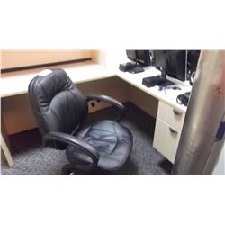 MAPLE L-SHAPED EXECUTIVE DESK WITH LEFT-HAND