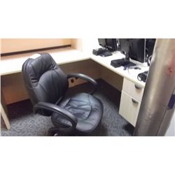 MAPLE L-SHAPED EXECUTIVE DESK WITH LEFT-HAND