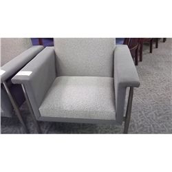 BERNHARDT GREY RECEPTION CLUB CHAIR