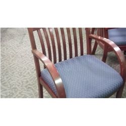 MAHOGANY FRAME SLAT-BACK CLIENT CHAIR